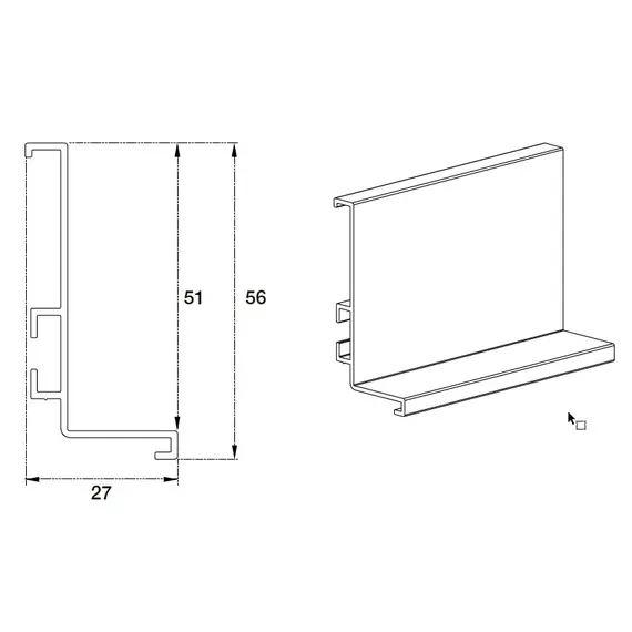 70.1035.120.00.410 Профиль горизонтальный Г-образный Gola R=0 - 1