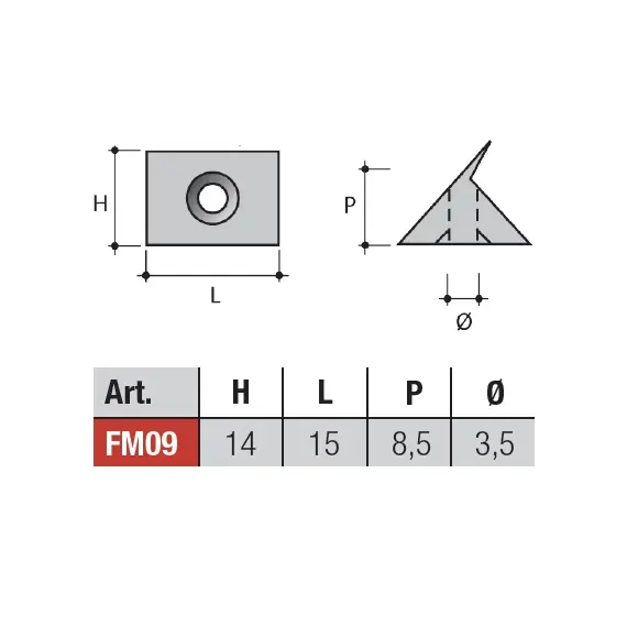 FM09PT Фиксатор задней стенки, прозрачный - 1