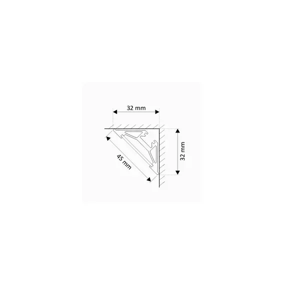 PROF-3LIN-TR-2W Профиль для LED ленты PROFIL TRI-LINE 2 м, алюм, прозрачный рассеиватель - 1