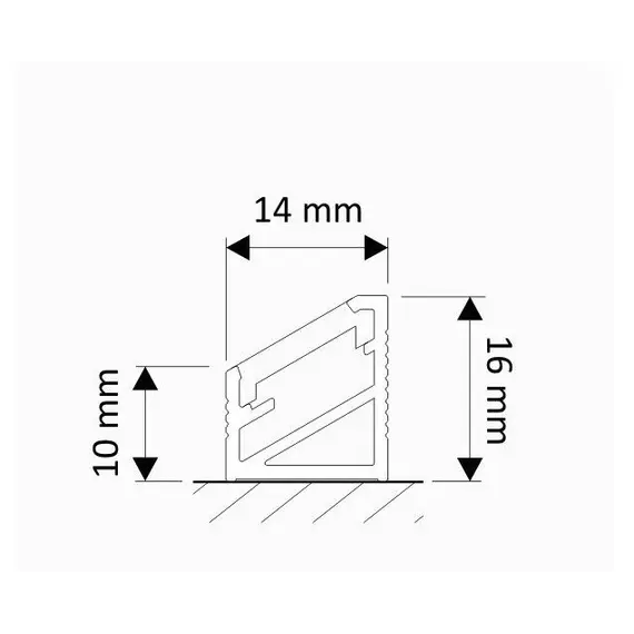 PROFIL-MN-3LM-CZ-1C Профиль для LED ленты PROFIL TRI-LINE MINI 1 м черный, черный рассеиватель - 1