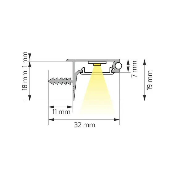 PROFIL-SKYLINE-N-TR-2M-W Профиль для LED ленты PROFIL SKYLINE 2 м накладной, алюм, прозрачный рассеиватель - 1