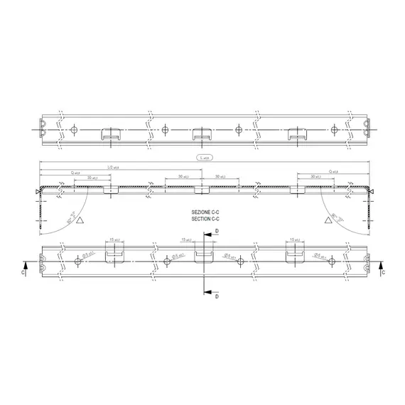 59CFG0071016020 Перекладина для кухонного корпуса B1000 F16 ZN - 1