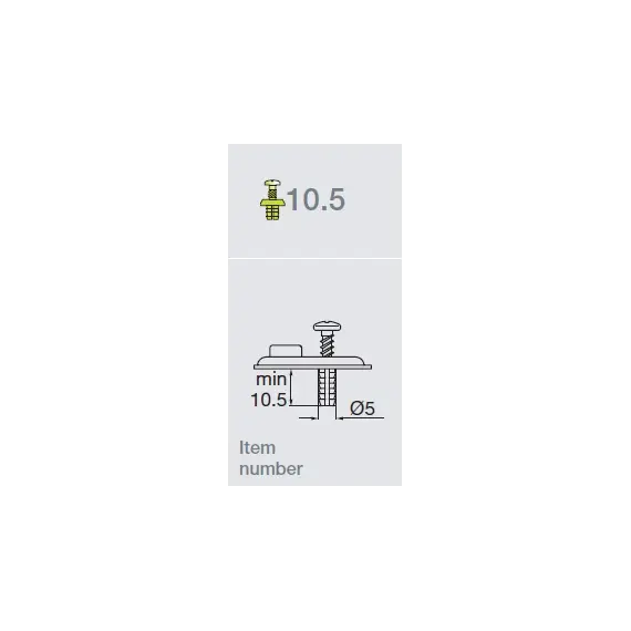 700-0LF0-650-00 Монтажная планка петли T-type F0 мм прямая, регул. эксцентрик, дюбели 5x10,5 мм - 5