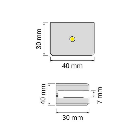 DOJOSLIM-2D-AL-BN Светодиодный светильник Dojo 2D 0,54W/12VDC 4000К пластиковый с 2м проводом и мини коннектором - 3