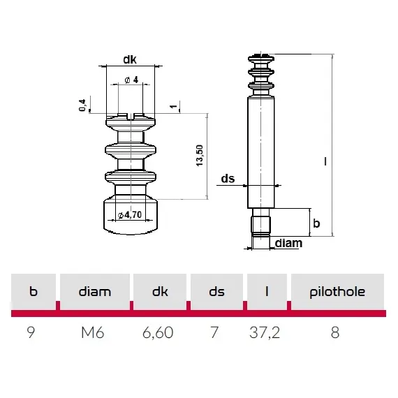 2450106033Z Дюбель кроватной стяжки М6х33 - 6
