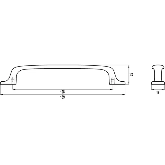 Ручка-скоба FS-205 128 бронза старая - 1
