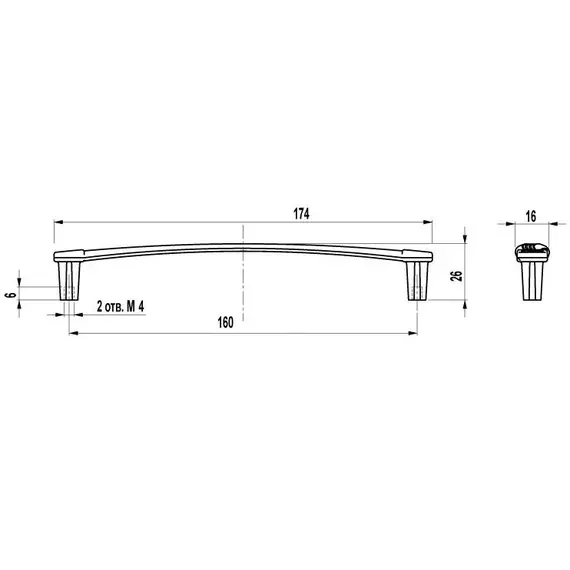 Ручка-скоба FS-127 160 золото - 1