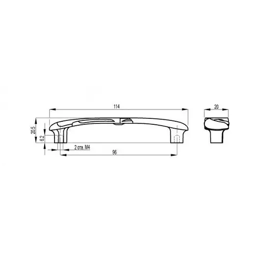 Ручка-скоба FS-142 096 жемчужный Ni/кристалл - 1