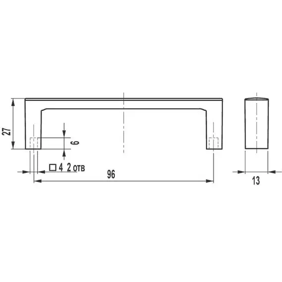 Ручка-скоба S-155 096 Ni - 1