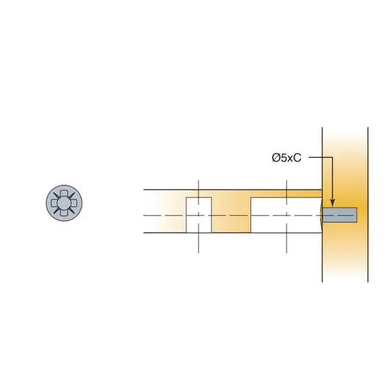 Дюбель мебельный Titus System 6, 6,3х11,5 мм. Арт: 006406-885-300 - 1