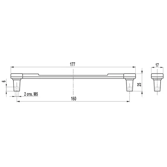 Ручка-скоба FS-125 160 Cr глянцевый - 1