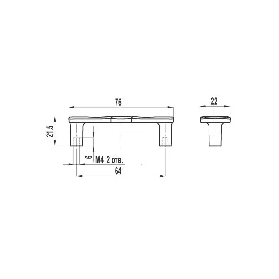 Ручка-скоба FS-132 064 бронза шлифованная - 1