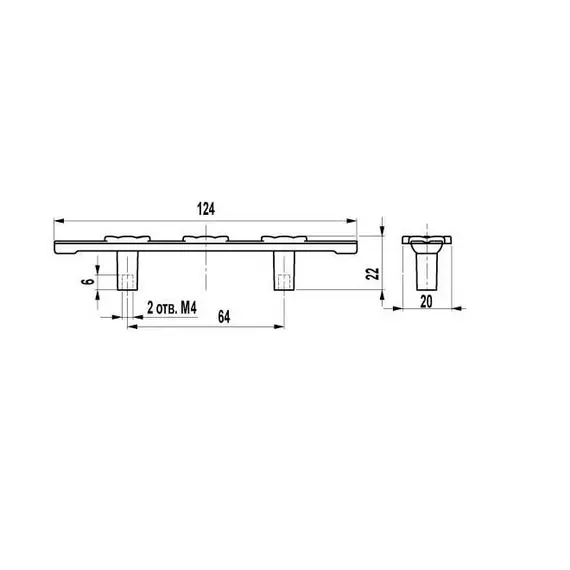 Ручка-скоба FS-133 064 Cr глянцевый - 1