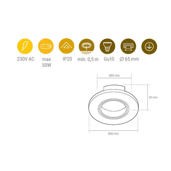 RINGO-CZ-01 Комплект светильник RINGO (без LED) + розетка GU10, черный - 2