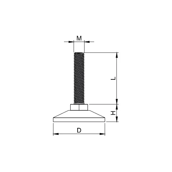 190.3080.40 Опора мебельная M8x30, D30 - 3