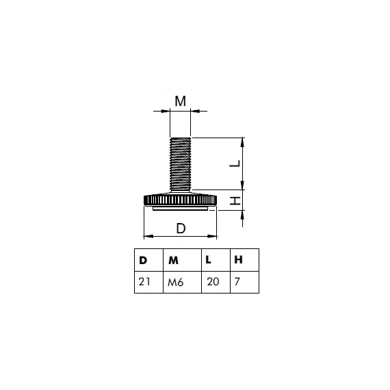 300.0620.40 Опора мебельная М6х20 - 3