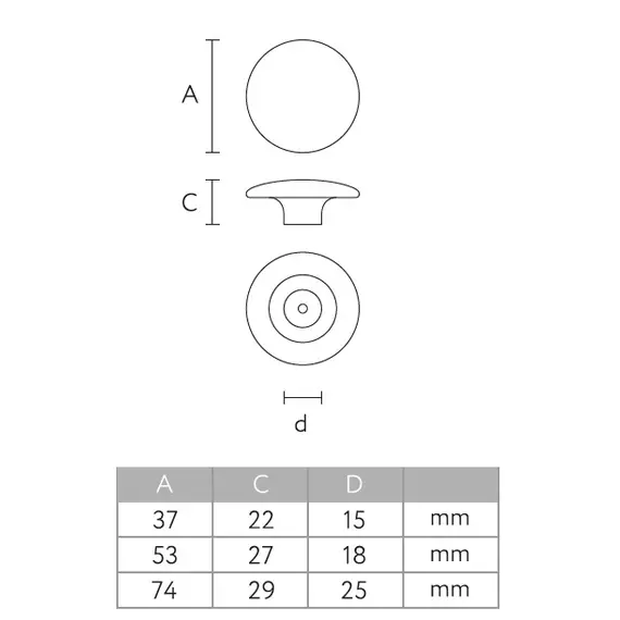 Button HL-036M-br-d53 Ручка мебельная 53x27x18 мм, Дуб, Престиж Коричневый - 1