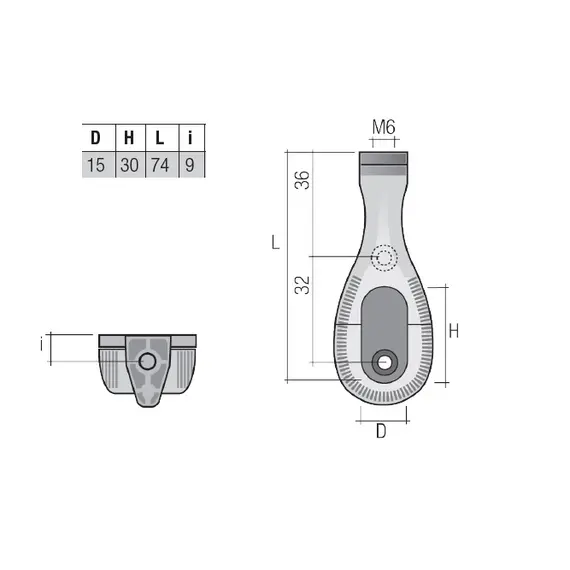 RT30PGA Штангодержатель (M6), пластик, крепление к стене и верхней полке - 2