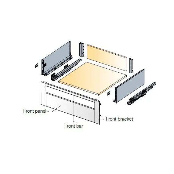 656-8337-385-00 Соединитель фронтальный для ящиков Tekform slimline+ DW145, антрацит - 1