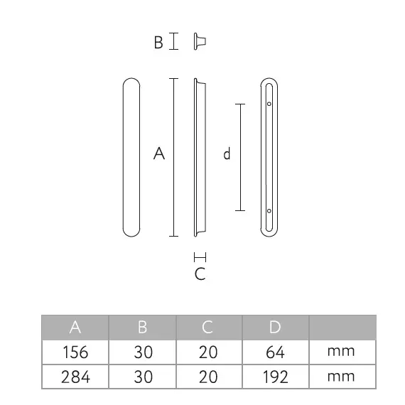 Grace HL-009M-br-64 Ручка мебельная 156х30х20х64 мм, Дуб, Престиж Коричневый - 1