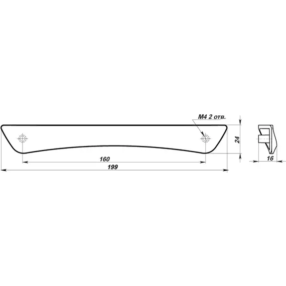 Ручка-раковина FR-012 160 Cr глянцевый - 2
