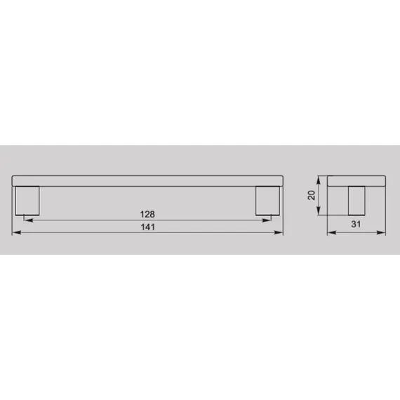 Ручка-скоба S-148 128 St светлый/кромка-венге матовый (ТЗ) - 2