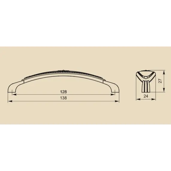 Ручка-скоба FS-138 128 Cr матовый/белый - 2