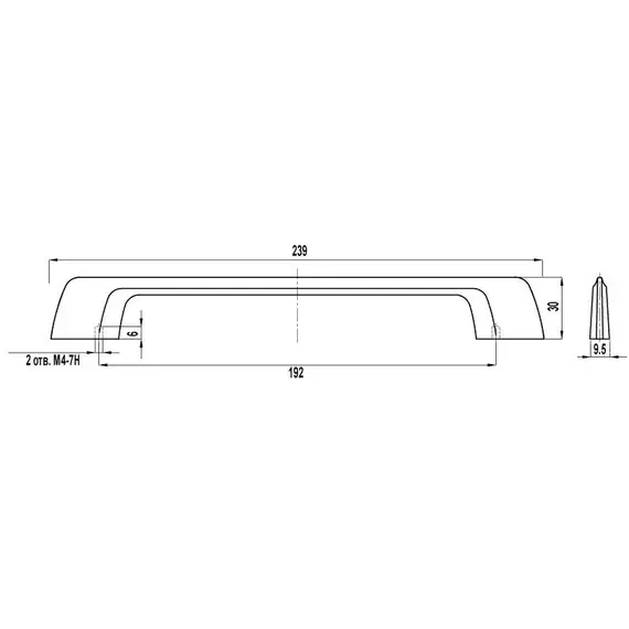 Ручка-скоба FS-106 192 Cr глянцевый - 2