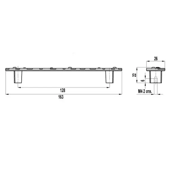 Ручка-скоба FS-112 128 Cr глянцевый - 2