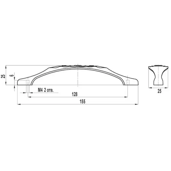 Ручка-скоба FS-128 128 старая медь - 2