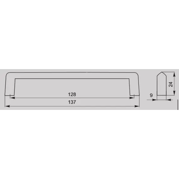 Ручка-скоба FS-184 128 Cr матовый (ТЗ) - 2