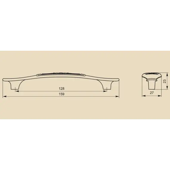 Ручка-скоба FS-129 128 золото прованс/1013 жемчужно-белый матовый (ТЗ) - 2