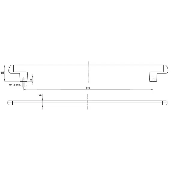 Ручка-скоба FS-136 224 бронза шлифованная - 2