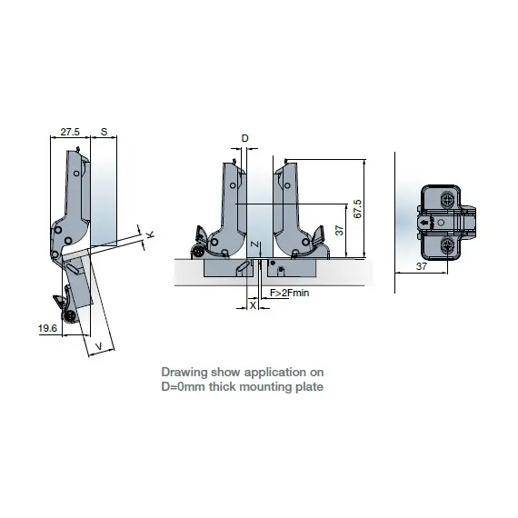 701-0CS0-956-00 Петля T-type-i TeraBlack Glissando 110/48/9 - 18