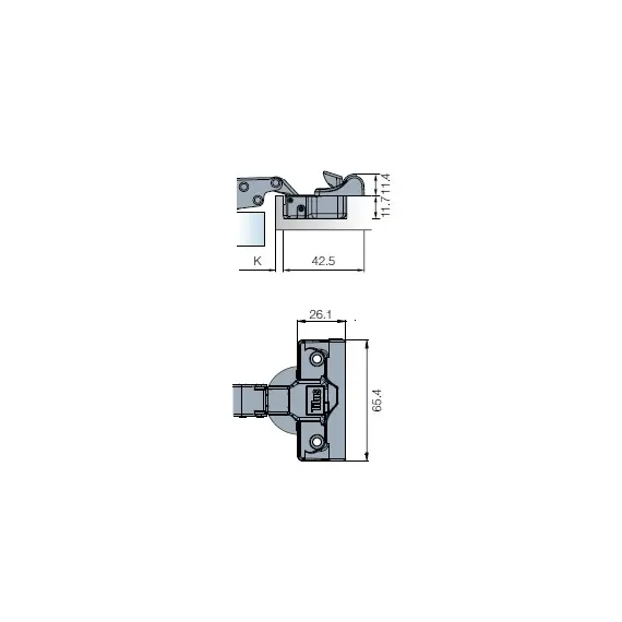 701-0B10-961-00 Петля T-type-i TeraBlack Glissando 110/48/17 45 гр - 22