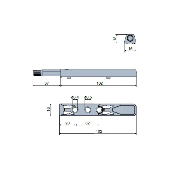 915-9277-383-00 Толкатель Push Latch S3, в корпусе с планкой, антрацит - 2