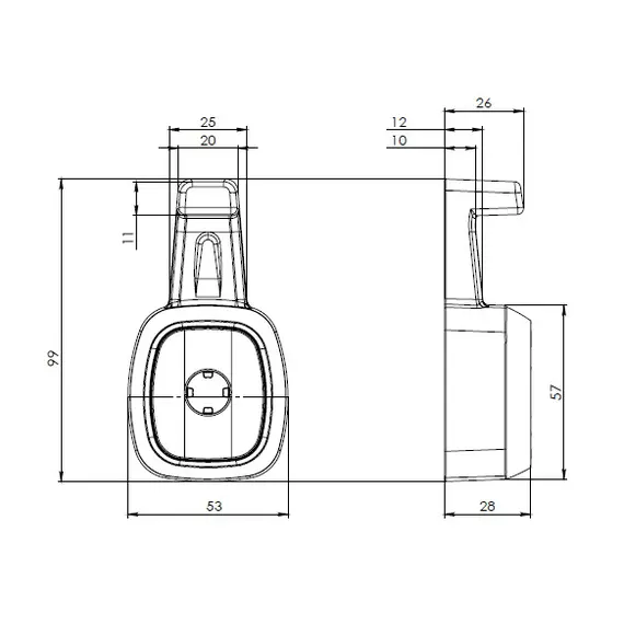 Крючок автомобильный, черный - 1