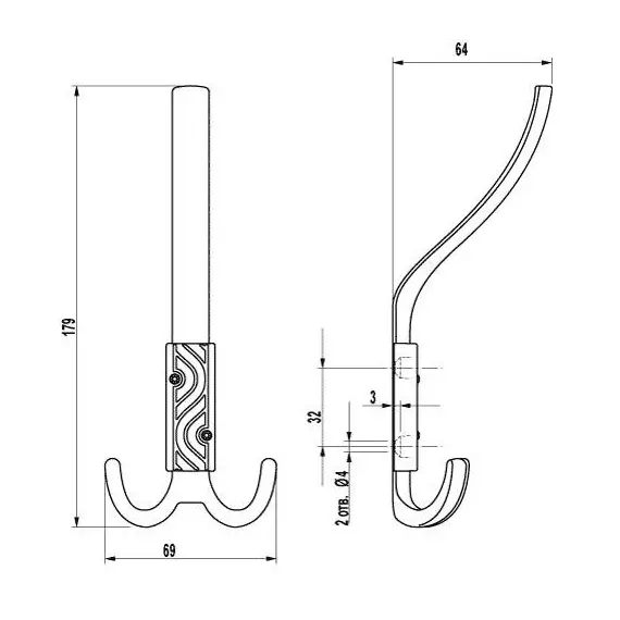 Крючок FK-014 020 Cr глянцевый - 2