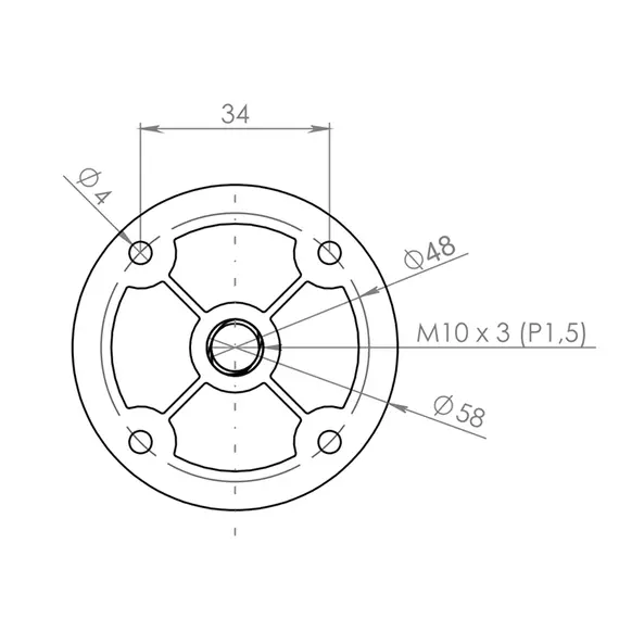 ОНЧ150-150(р) Опора кухонная неразборная регулируемая 150мм, черная - 1