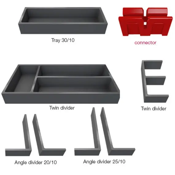 2298.05.50653 Разделители + коврик для ящика от 400 мм Connect Ninka - 2