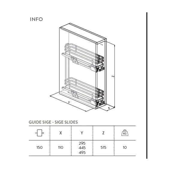 002Plus.SIGE.290.150 Корзина выдвижная, глубина 290 мм, шкаф 150мм - 1
