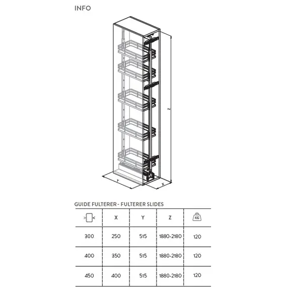 265Plus.300 Колонна поворотная, 5 корзин, шкаф 300мм - 1