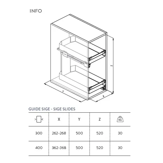 004PRO.SIGE.300 Корзина выдвижная, шкаф 300мм - 1