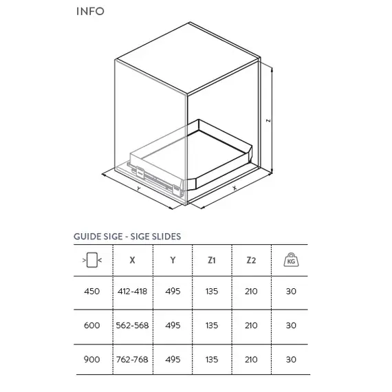 Ящик выдвижной, высота 100 мм, шкаф 900мм арт.119PRO.SIGE.900 - 1