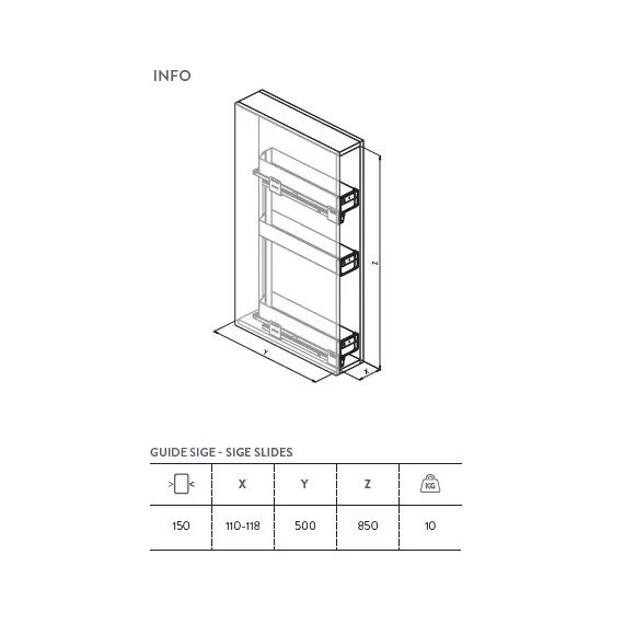 249PRO.200 Колонна выдвижная, 3 корзины, шкаф 200мм - 1