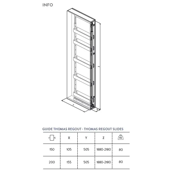 258PRO.150 Колонна выдвижная, 5 корзин, шкаф 150мм - 1