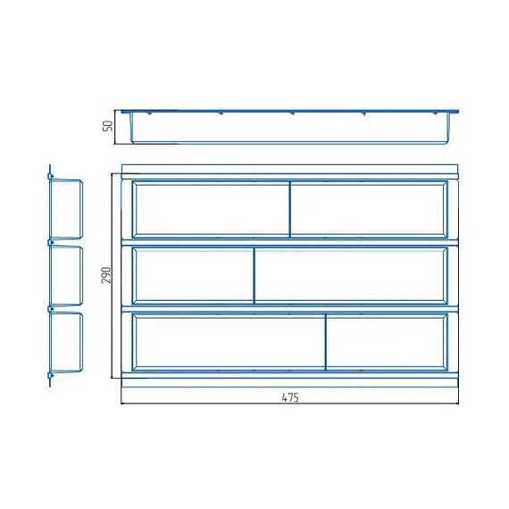 Лоток в ящик 400 мм (3м) 472*290*46, прозрачный - 1