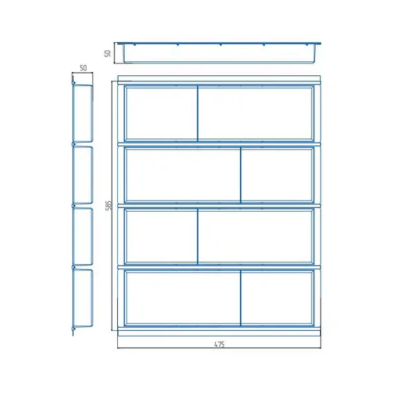 Лоток в ящик 700 мм (4б) 472*585*46, прозрачный - 1