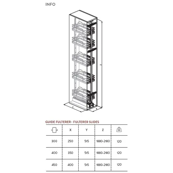 265i.300 Колонна поворотная, 5 корзин, шкаф 300мм - 1
