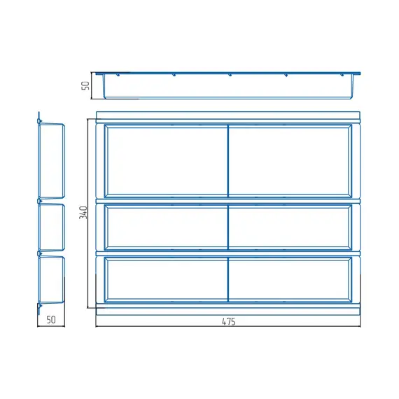 Лоток в ящик 450 мм (2м+1б) 472*340*46, прозрачный - 1